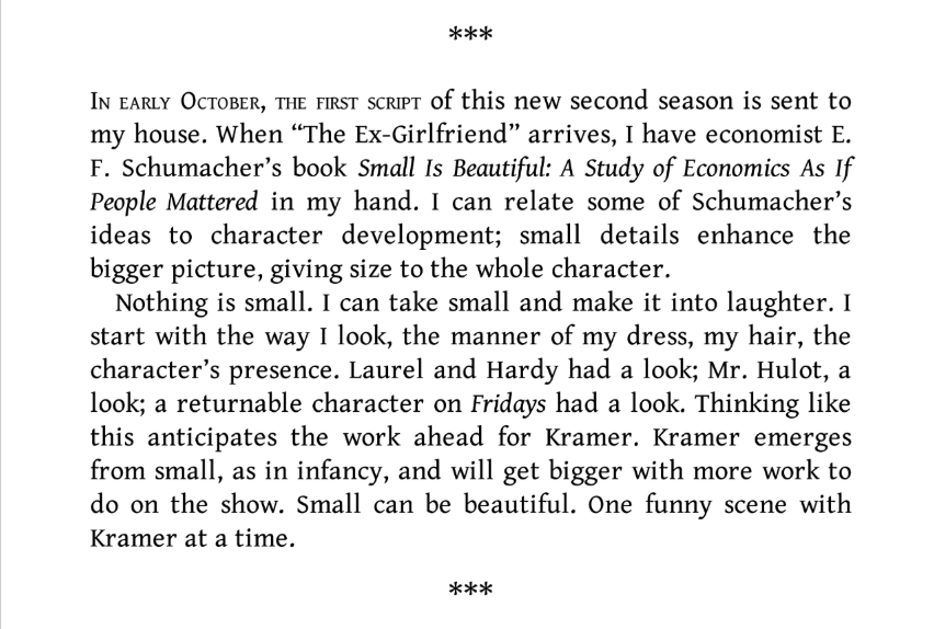 r__hauser's tweet photo. Michael Richards was inspired to work on his Seinfeld character, Cosmo Kramer, after reading E. F. Schumacher's book, Small is Beautiful. https://t.co/WqfUnaUm2F