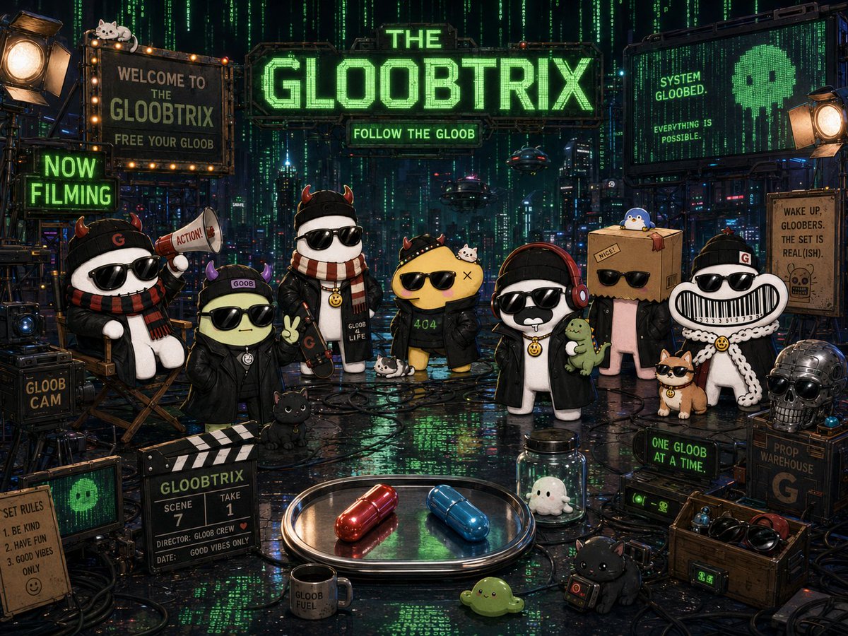metagascarnft's tweet photo. Welcome to the Gloobtrix. ππ
The Gloobs just entered their cyberpunk era β trench coats, code rain, red pill / blue pill energy, and a whole lot of good vibes.
Follow the Gloob.
Free your Gloob.
#TheGloobs #Gloobtrix #Cyberpunk #CartoonArt #CharacterDesign #GoodVibesOnly https://t.co/W5OhnzbnqZ
