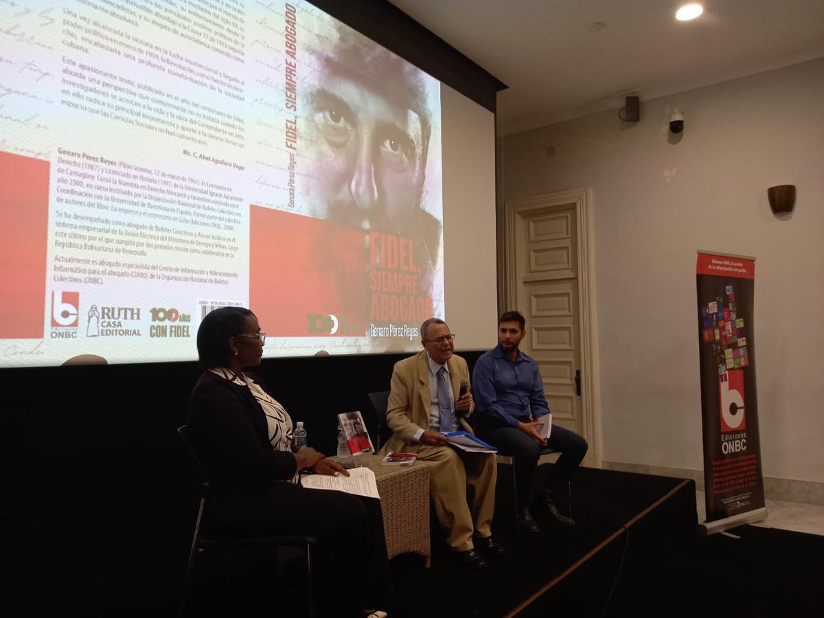 TSupremoCU's tweet photo. Como parte de las actividades en homenaje al día del trabajador jurídico cubano, el presidente del Tribunal Supremo Popular, @Oscar_CubaTSP, participó hoy en la presentación del libro "Fidel siempre Abogado" del escritor y jurista Genaro Pérez Reyes. #FidelCastro #Justicia https://t.co/0dnlfX5WKa