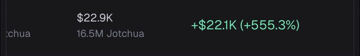 CrackattackSOL's tweet photo. One of my favorite wallets I track bought $Jotchua hours ago. 37 sol alone at 170k mc. He’s holding too along with some of my other wallets. Volume is good 920k on 1Hr NFA I’m in are you? https://t.co/j1ILsCOWJx