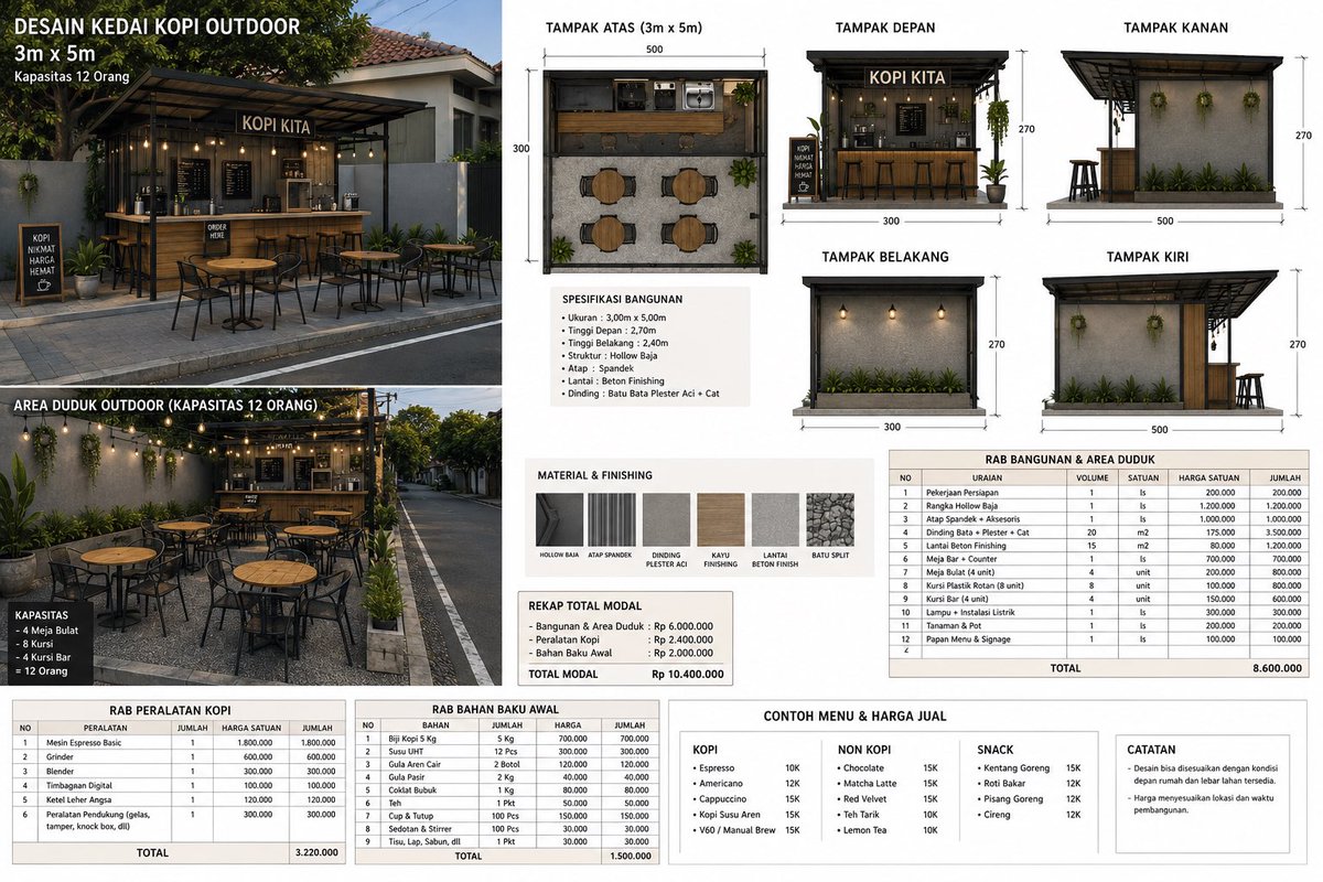 DitoSetyaa's tweet photo. Konsep Bangun coffeshop modal 10jutaan https://t.co/MRSP7isRqS