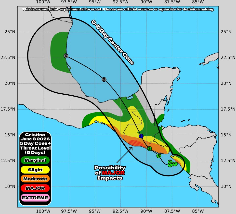hurricane_chase's tweet photo. Tropical Storm #Cristina has developed and unfortunately still Moderate to possibly MAJOR IMPACTS will be possible for #Guatemala and #ElSalvador in the form of flooding to over 2 million people. Will have a stream up later today to answer your questions!

#hurricane https://t.co/VzPwgp4iX2
