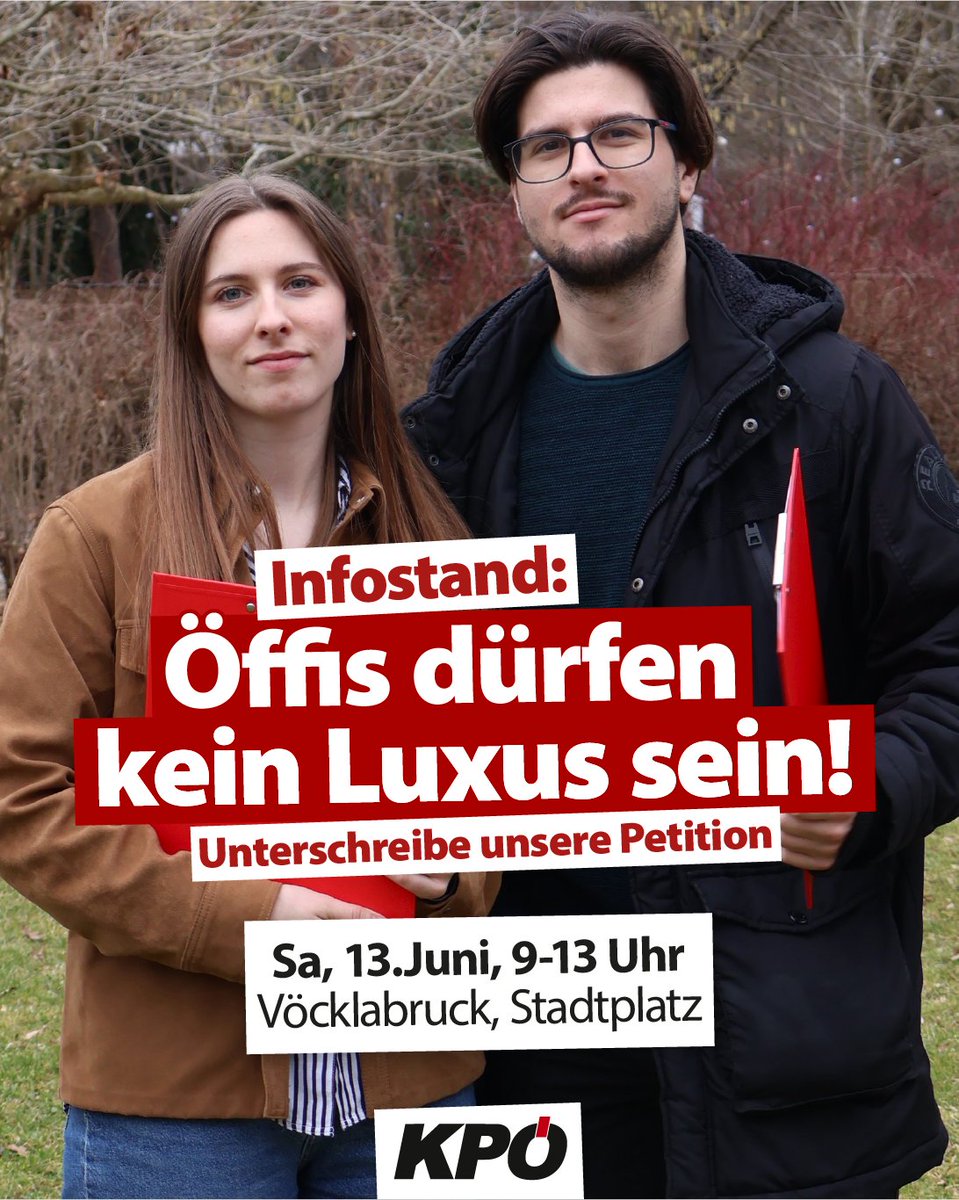 KPOE_VB's tweet photo. Komm am Samstag den 13. Juni, zwischen 9 und 13 Uhr zu unserem Infostand am Stadtplatz in Vöcklabruck. 
Wir freuen uns auf das Gespräch mit dir!👏 
#kpö #kpövöcklabruck #oberösterreich #vöcklabruck  #politik https://t.co/CvFnAWgOgK