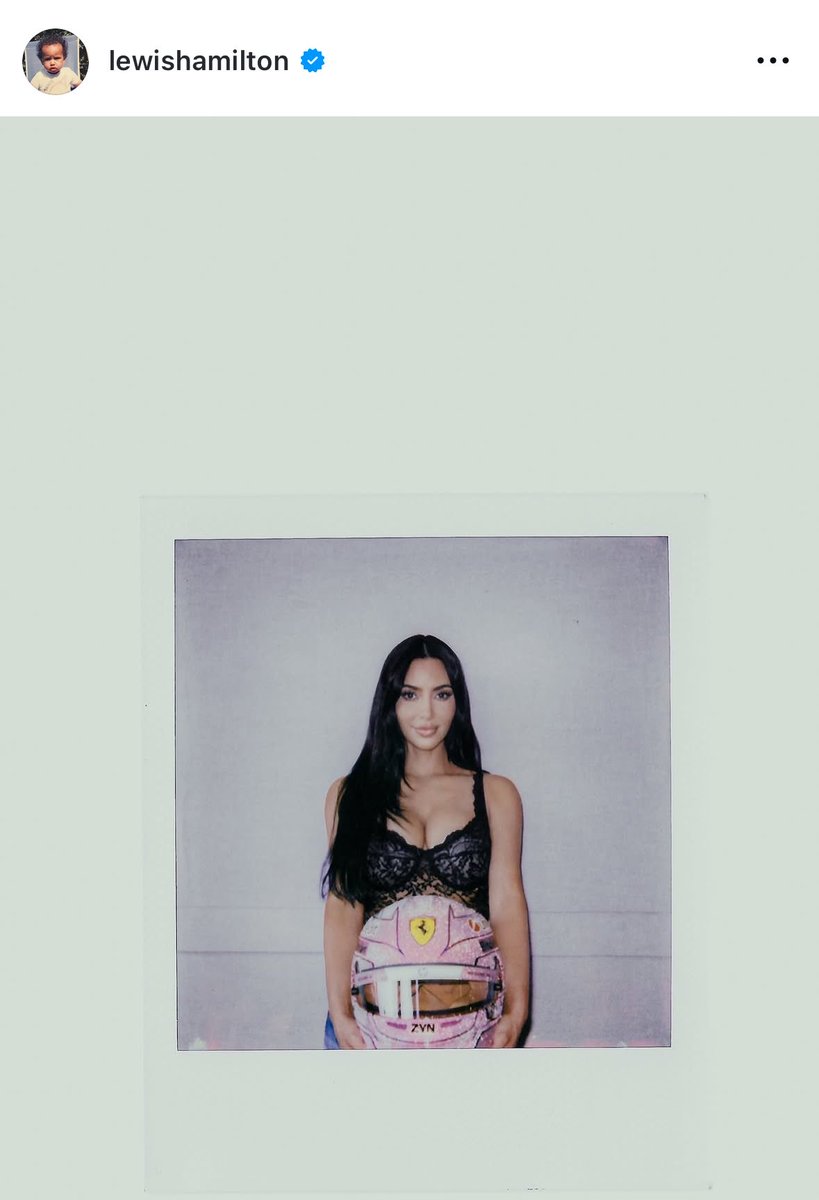 birdplane103's tweet photo. Instagram hard launch from P2 Lewis Hamilton.. Kim is that girl ⚡ https://t.co/4zRZgt60UE