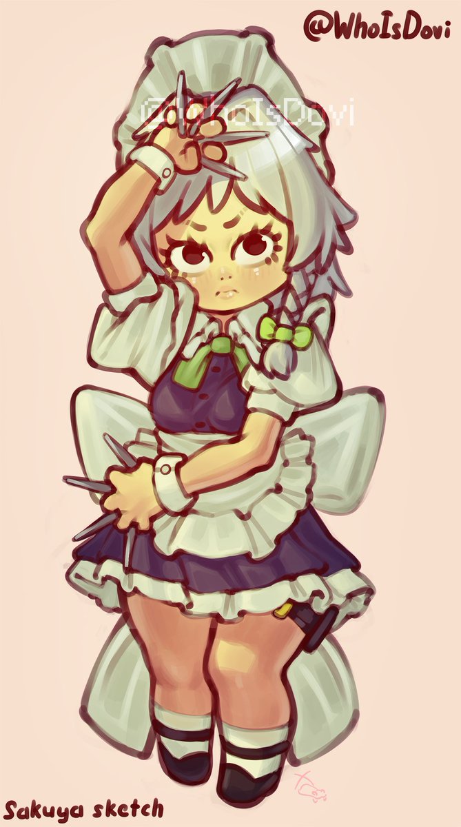 WhoIsDovi's tweet photo. ✨Sakuya sketch

#Sakuya #東方Project #drawing #study https://t.co/Q1fqevRpc7