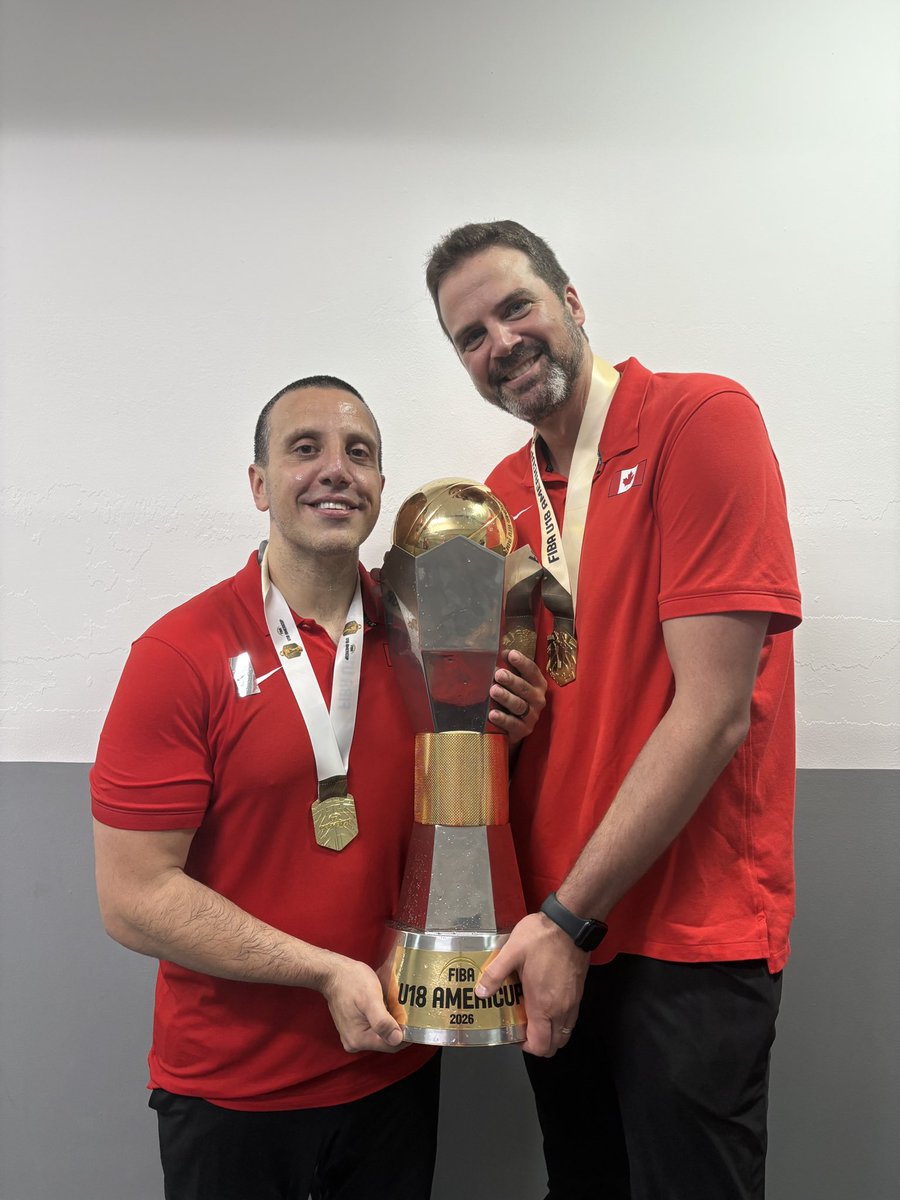 UCDinos's tweet photo. 🏆 CHAMPION 🏆 

Congrats to @DinosMBB Lead Assistant Coach Kyle Landry on winning the FIBA U18 AmeriCup as an assistant coach with @CanBball!

#GoDinos https://t.co/7ah2vz7rxd