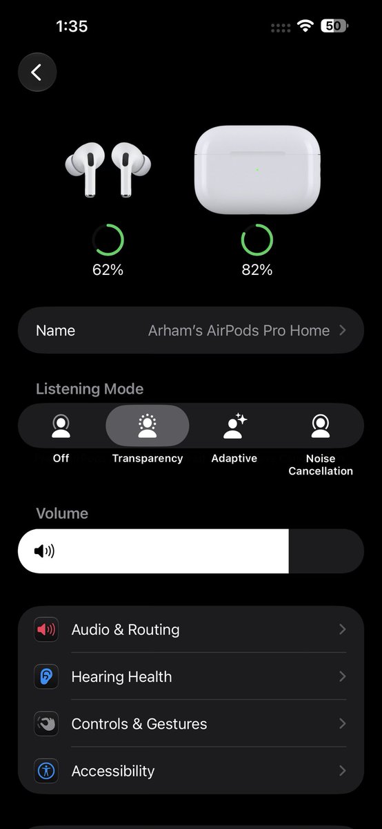 arhamjamal's tweet photo. New AirPods settings UI on iOS 27 https://t.co/Yvj2j6wMyo