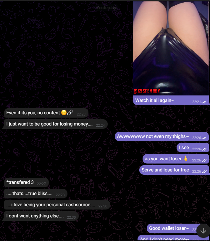 IzisFemboy's tweet photo. Look at this perfect wallet slave~
The ultimate form - Only thinking about $ending and nothing else๐
Serve me๐
Create your perfect gf: https://t.co/01j4JAiPLi
#femboydom #findom #2dfd #fetish #gooner #relapse #porn #addiction #loser #catfish #scamaddict #moneyslave https://t.co/HgZCvPrYs1