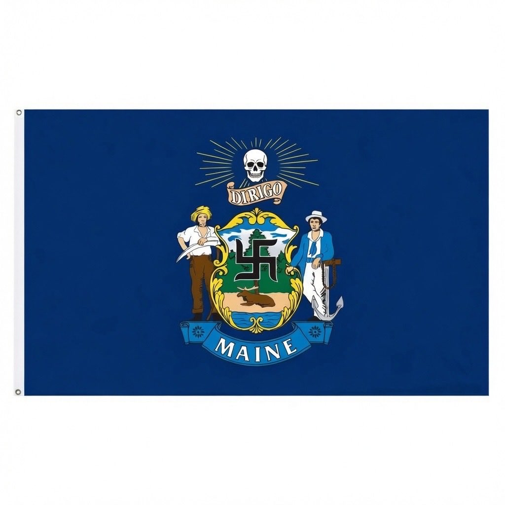 V35000's tweet photo. @krystalball I’m looking forward to the new Maine state flag. https://t.co/vZw1YaXWPk