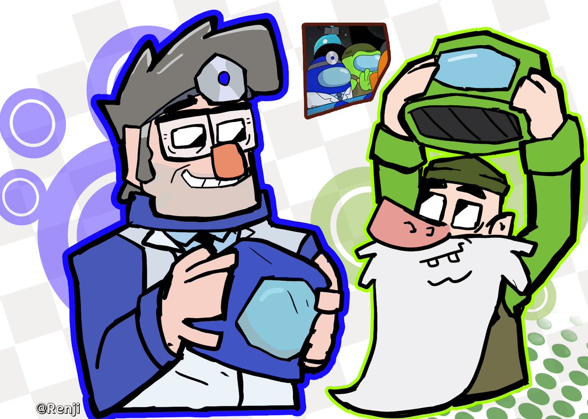 Renjimimus's tweet photo. Gay nerds under the helmets. 
#GravityFalls #amongus #fiddleauthor #blime https://t.co/q2IS4MDd3k