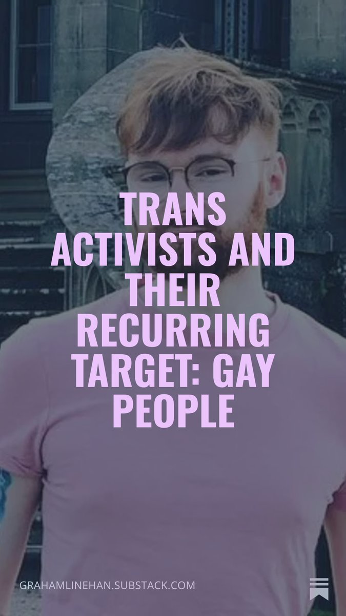 Glinner's tweet photo. I wrote about how the trans movement's favourite target appears to be gay people. (link follows) https://t.co/GmDGPT38Zb