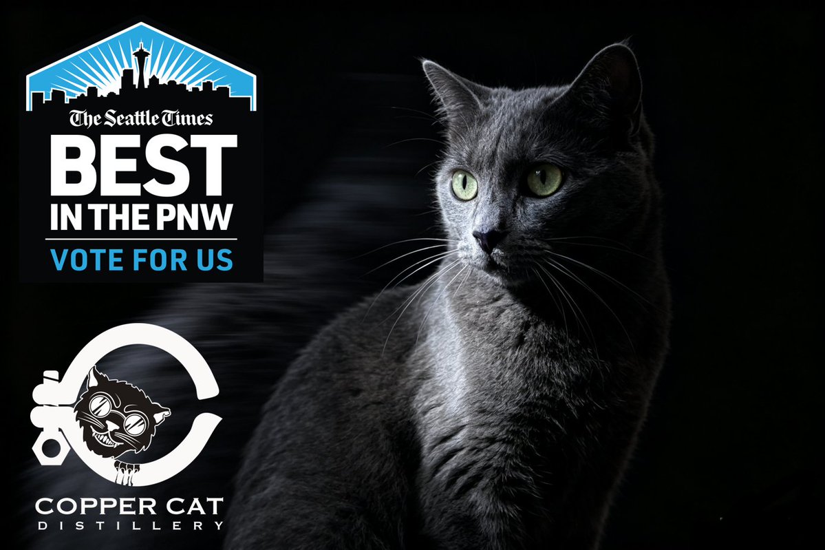 CopperCatLLC's tweet photo. Vote us for Best distillery at Seattle Time's Best in the PNW: https://t.co/rSRYPJO90S
-Go to “Eat and Drink” category
-Select “Distillery”
-Select Copper Cat Distillery
-Hit "Review and submit my ballot"
-Hit “Submit Ballot” to finish.
Thank you everyone! https://t.co/yPNhVtQMT1