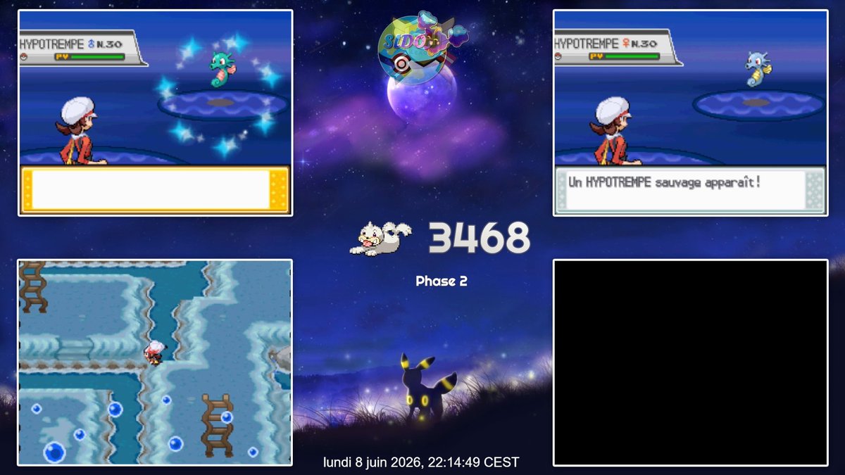 Darksuun's tweet photo. C'est qui qui a encore phasé sur une cible à 60%?
C'est moiiiiii 😂😂 le running gag continue !
Hypotrempe shiny en 3472 rencontres en surf aux Iles écumes pour la phase 2! Il évoluera bien évidemment en Hyporoi ✨✨
#SHLS15 #PokemonHeartGold #Shiny #ShinyHunt https://t.co/cDFqABLXOQ