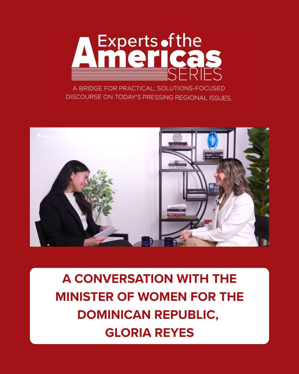 ACLatAm's tweet photo. #ExpertsofTheAmericas | How is the Dominican Republic advancing gender equality?

In this episode, @GloriaReyesG, Minister of Women for the Dominican Republic (@MMujerRD), joins AALAC's Maite Latorre Yerou to share her vision for strengthening gender equality, advancing economic autonomy, and eradicating violence against women as a path toward progress across the country.

▶️ Watch here: https://t.co/7jwFyE5mqk

#ACLatAm #ACCaribbean