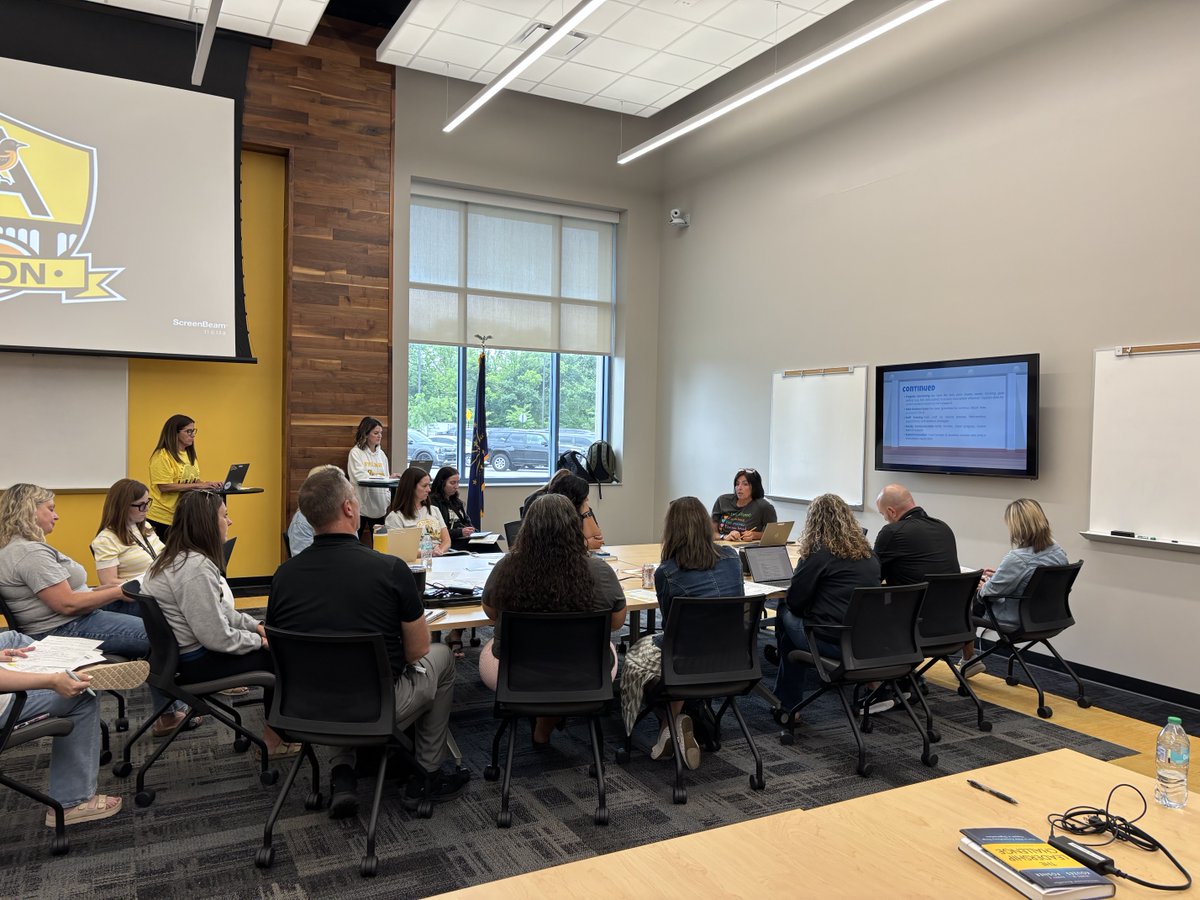 AvonSupt's tweet photo. I get asked often “is it quiet over the summer?”.  Nope!  Today @OrioleTweets leaders came together to grow in our leadership, foster stronger teams centered around student learning, analyze staff feedback, &amp; review positive behavior supports. Summer is busy for our team! https://t.co/UKYsnLpQ2i