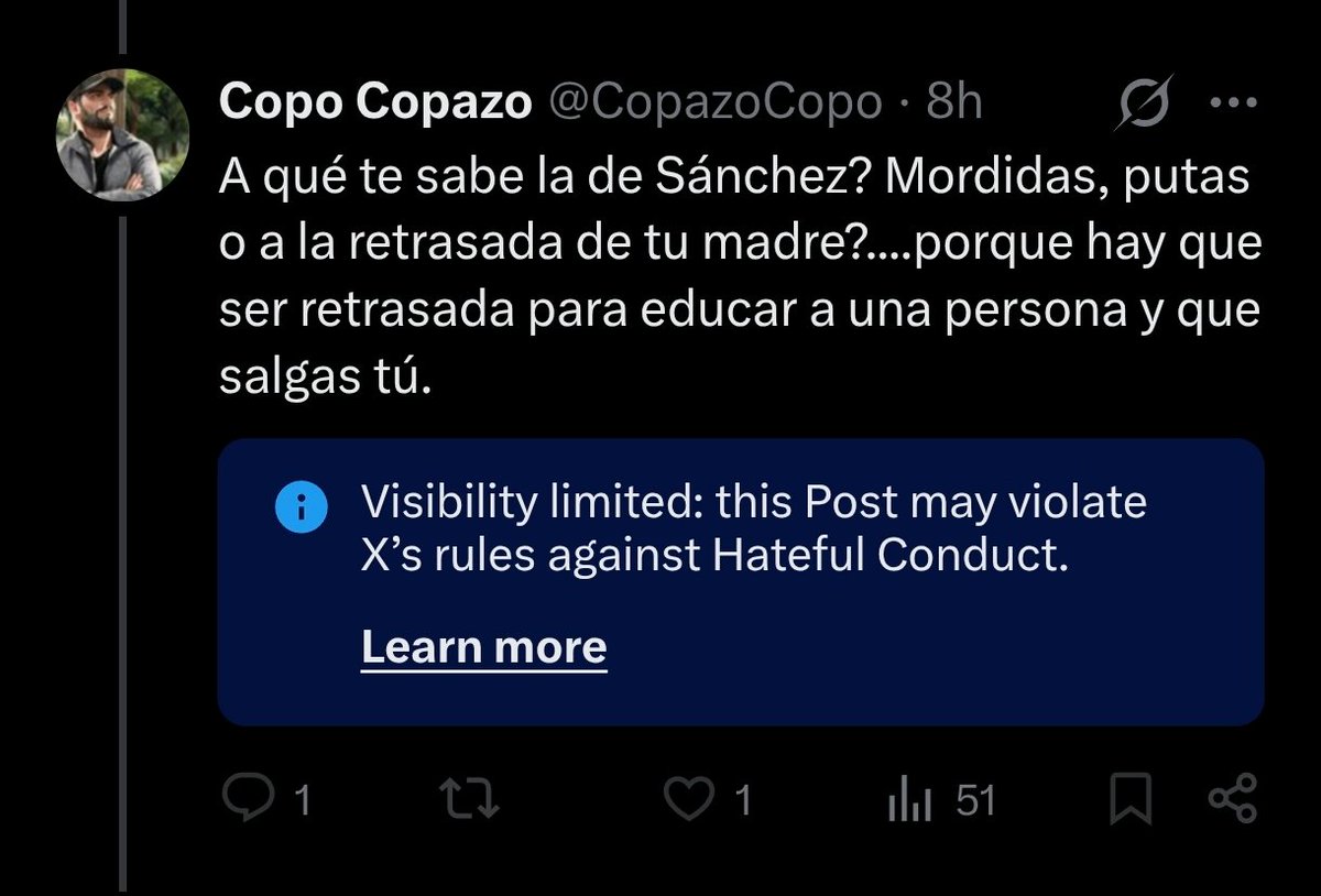 CopazoCopo's tweet photo. @DerFekka @Estrella_Maimon @EmilioMontilla_ Ya he visto...es de las de puño de hierro, mandíbula de cristal.

Lleva todo el día insultando como una histérica, pero no te metas con ella jajaja. Morder? Jajaja. No llega ni a chihuahua. https://t.co/o9n8pG69cn