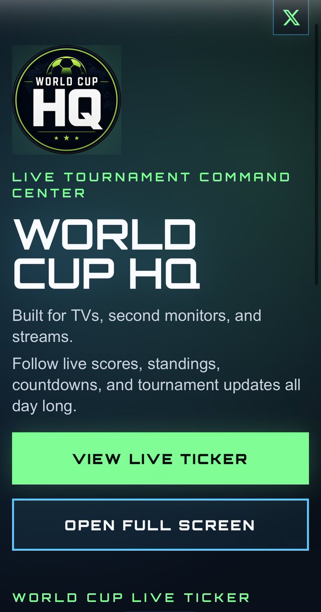 NateM____'s tweet photo. Been building a World Cup dashboard ahead of 2026.

Live scores, standings, countdowns, and tournament tracking designed to stay on your screen all day.

🌎 https://t.co/zK4bx4rpP7

⚽ @The_Cup2026 https://t.co/pPULjOcLeR