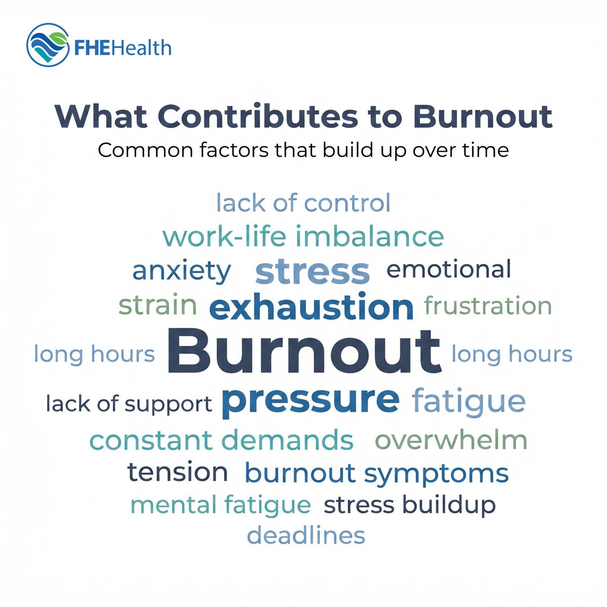 FHEHealth's tweet photo. 😮‍💨 Are you feeling constantly drained, no matter how much you rest? If your day started with #anxiety, #exhaustion &amp; a countdown to Friday, you're not alone. That ongoing stress could actually be burnout. Learn  about #burnout &amp; get #mentalhealth support: https://t.co/UT2cByuzmB https://t.co/M2tqLMDs8t