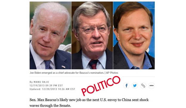 DCExplain's tweet photo. @InsiderWire Obama's Ambassador to China, Sen. Max Baucus (D-MT) later sat on Alibaba's Board of Advisors. 

Joe Biden &amp; Obama Fixer, Jim Messina, were also caught plotting his appointment w/Hunter Biden writing "I can ask anything we need" of Baucus shortly after he became ambassador. https://t.co/gvtmXRW9bR