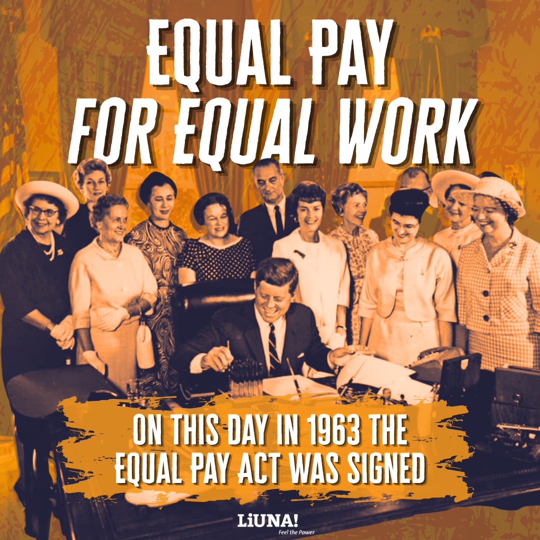 Liuna872's tweet photo. Jun 10: 1963 Equal Pay Act Signed
Same job. Same skill. Same paycheck. Brother OR Sister. That's what the 1963 Equal Pay Act is supposed to guarantee, and what we're still fighting to make real on every jobsite.
#FeelThePower #TradesWomen #EqualPayAct https://t.co/FM3o6hwAoE