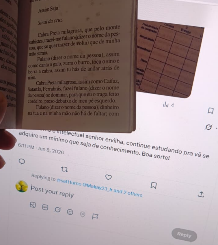 azeitona's tweet photo. @satt1urno @Makay23_Jr @Csar77507948 @CrimesReais Ok. Vou orar por você hoje. https://t.co/qJlQq32rdj