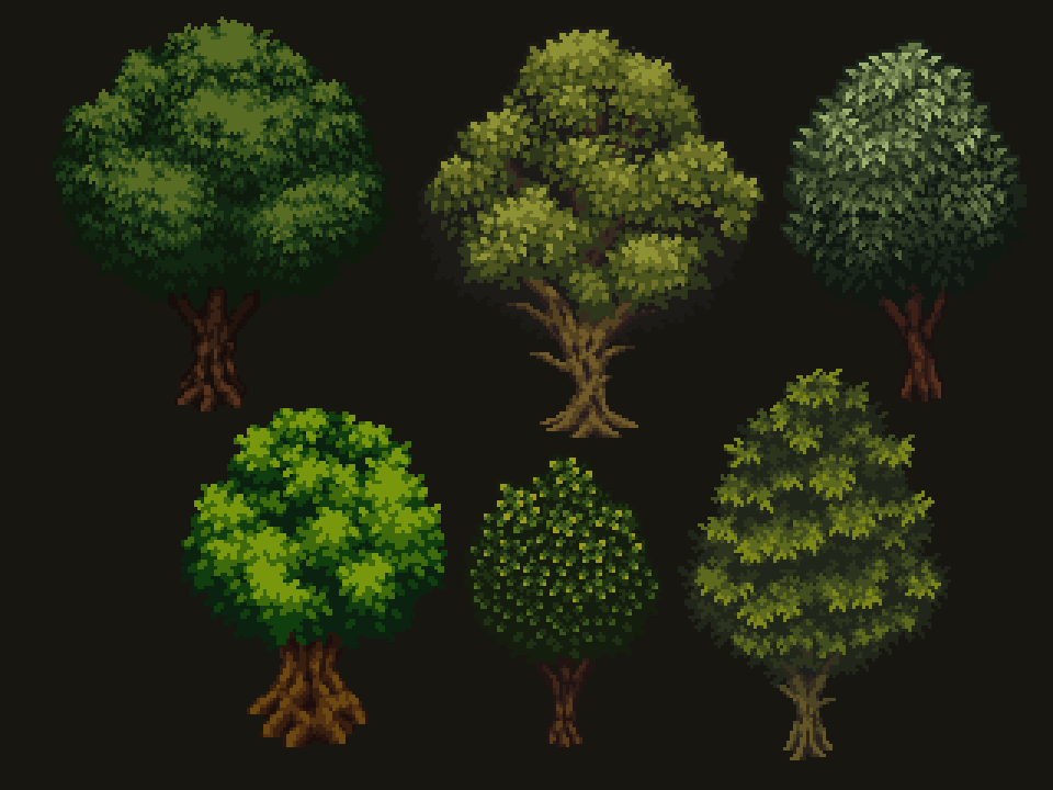 brendonbancer's tweet photo. Pixel Art Tree Collection!  
#PixelArt #Trees https://t.co/61g7hyTShn