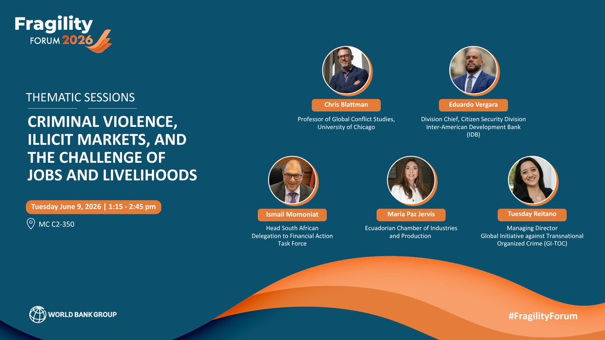 CamaraCIP's tweet photo. 📣 Mañana, nuestra presidenta ejecutiva, @PazJervis , participará como panelista en el #FragilityForum2026, organizado por el @WorldBankGroup , uno de los espacios globales más relevantes para analizar los desafíos que enfrentan los países en contextos de fragilidad, conflicto y violencia.
Durante el panel, compartirá la experiencia de #Ecuador 🇪🇨 y reflexionará sobre cómo la violencia criminal y los mercados ilícitos se han convertido en obstáculos para la generación de empleo, la atracción de inversión y el desarrollo productivo.
Además, destacará el papel del sector privado como un actor clave en la construcción de políticas públicas que contribuyan a fortalecer la seguridad, la institucionalidad y el crecimiento económico sostenible.