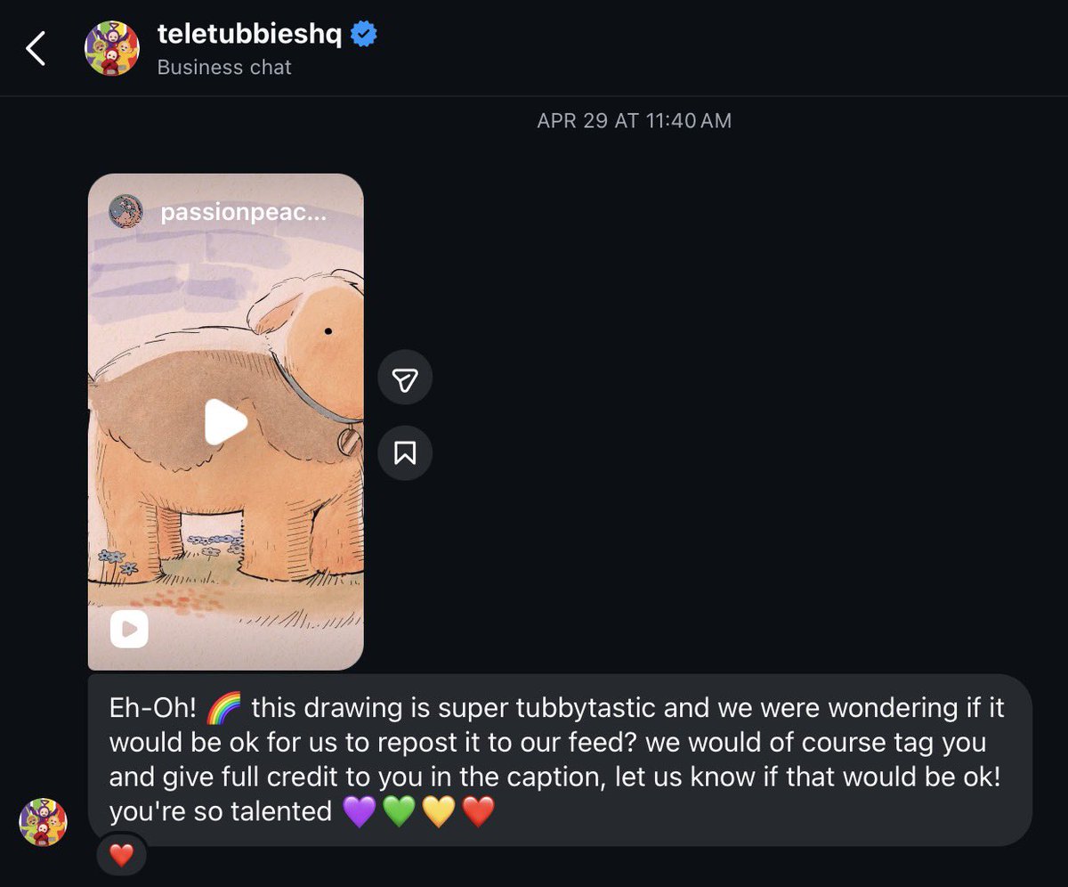 passionpeachy's tweet photo. top 5 things that happened to me this year is the official teletubbies account sliding into my dms https://t.co/amxZ36xBPO