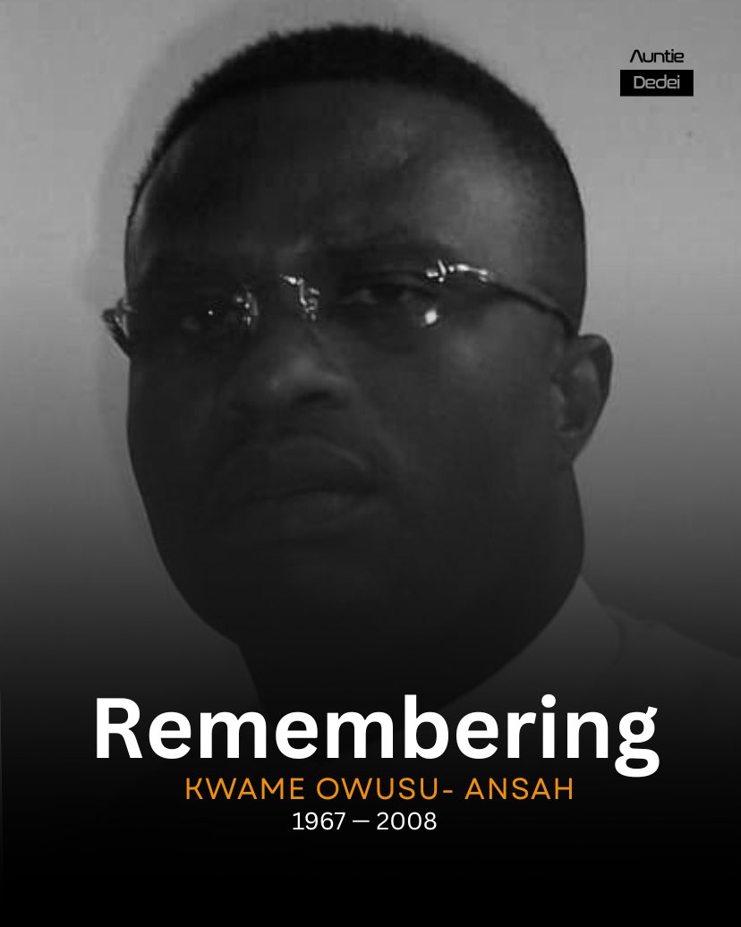 auntiededei's tweet photo. Remembering 🖤🕊️: Kwame Owusu-Ansah (9 December 1967 – 2 May 2008) was a celebrated Ghanaian actor, radio broadcaster, poet, teacher, and public relations consultant.

Born in Alajo, Accra, he built a dynamic career in media and entertainment, appearing in over 60 films and working extensively in both Ghanaian and Nigerian productions. He also served as Media Director of Madhaus Incorporation and previously worked as Public Relations Officer for Asante Kotoko.

A versatile talent, he left a strong mark on the Ghanaian film industry with memorable roles in productions such as A Stab in the Dark, The Visitor, Jewels, Lost Hope and Married to a Witch. 

Kwame Owusu-Ansah tragically passed away on 2 May 2008 in a road accident on the Tema Motorway in Accra, at the age of 40.

He is remembered for his talent, charisma, and lasting contribution to Ghanaian arts and media.

#AuntieDedei