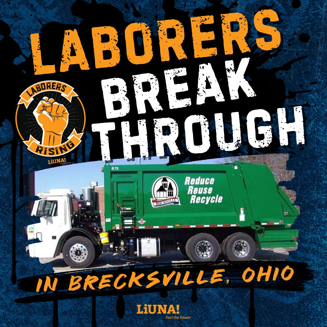 Liuna872's tweet photo. 39 workers. 25-8 vote. One big #UNION win! Congrats to #LIUNA Local 860 on organizing the City of Brecksville Service Department. When workers stand together, they WIN! #OrganizeOrDie #UnionYES #FeelThePower https://t.co/5aABzKYEIx
