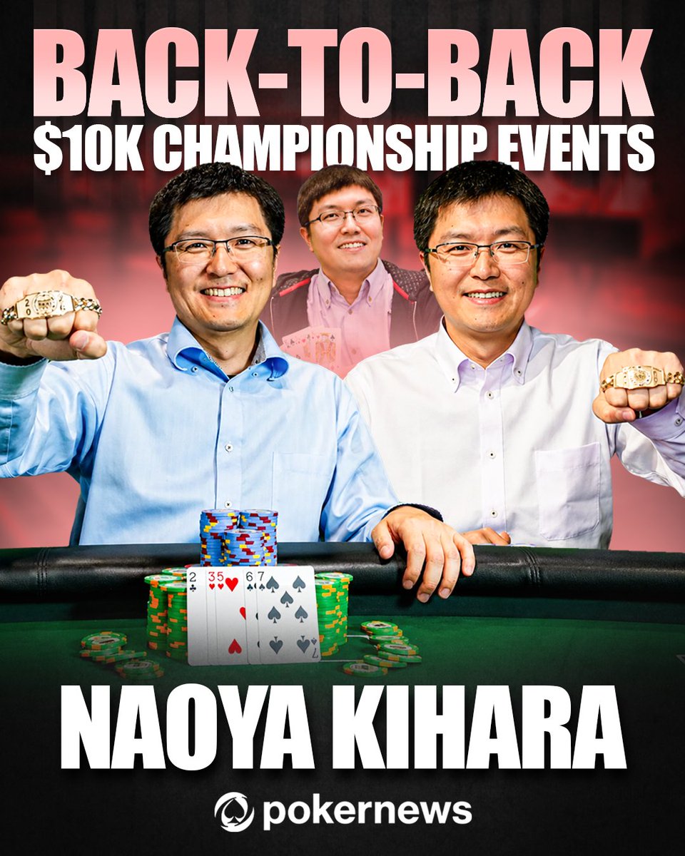 PokerNews's tweet photo. 🙏 | A feat only accomplished by Doyle Brunson, Greg Merson, George Danzer, Jason Mercier, and now Naoya Kihara 🙌

Congratulations to @key_poker for etching his name even more into @WSOP history after winning the $10k 2-7 Championship and $10k Stud Championship 👏

More 👇 https://t.co/2zMXbyvRHu