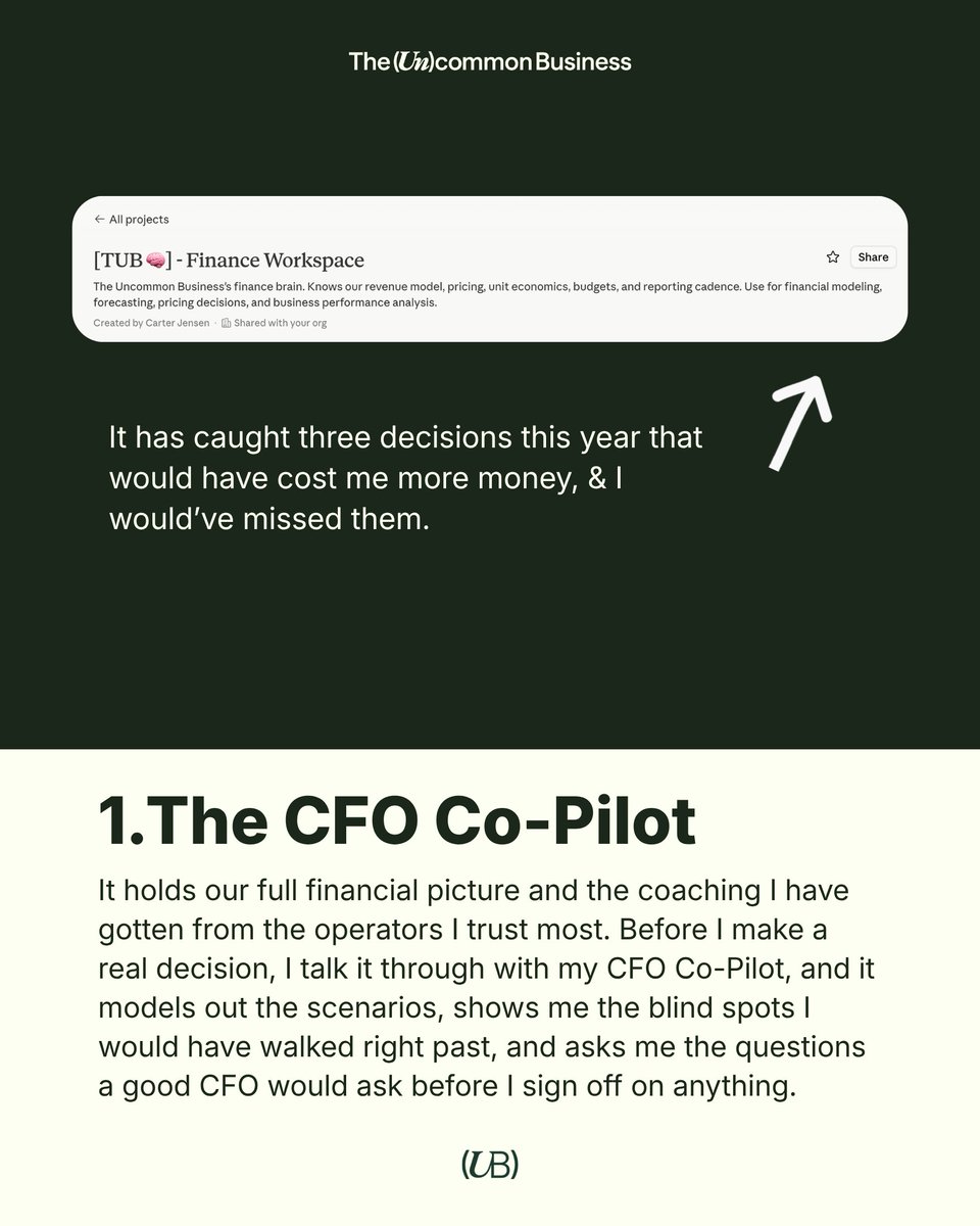CallanFaulkner's tweet photo. Deleted five job descriptions off our hiring plan in the last two months. Built the AI employee for each role instead, trained inside Claude like a new hire. One of them caught three financial decisions that would've cost me real money. We're not hiring our way out of problems! https://t.co/ajYF6yjE88