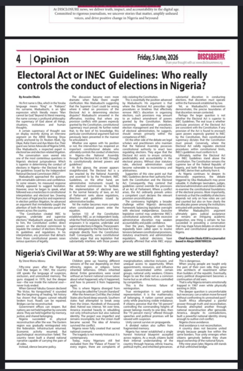SteveMonuI's tweet photo. My latest published op-ed:
Nigeria's Civil War at 59: Why Are We Still Fighting Yesterday? (Part 1)
Fifty-nine years after the guns fell silent, Nigeria still struggles with unresolved memory, competing historical narratives, and questions of national belonging.
 #NationBuilding https://t.co/KfOmq8ET6y