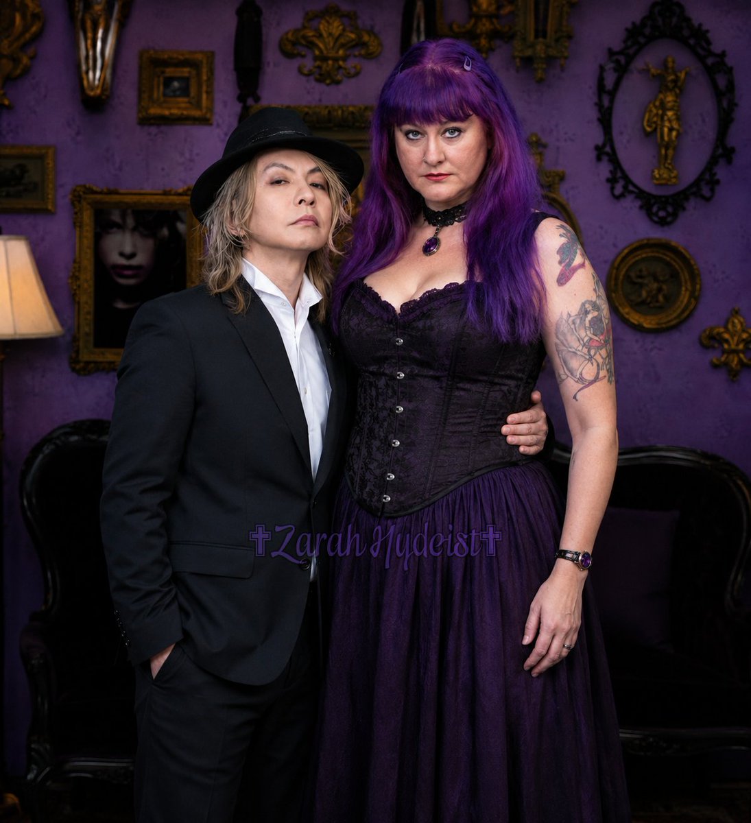 Zarah_hydeist's tweet photo. After having made a lot of AI-generated idol pictures for family and friends, I had to make one for myself as well😅 And yes, all of the measurements are correct😁 - as you can see in the ACTUAL photo of me and Hyde in Stockholm🥰
#hyde #myedit #ai #couldnthelpmyself😄 https://t.co/aFGaXOxgwq