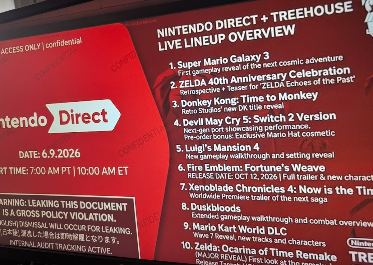 OBE1plays's tweet photo. Nintendo Direct games leaked? https://t.co/T7Q7xzerjQ