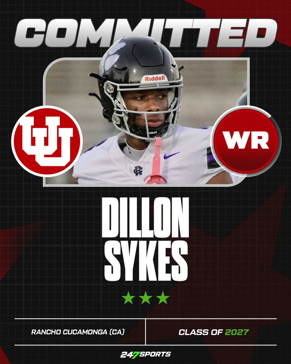 BlairAngulo's tweet photo. BREAKING » Rancho Cucamonga (Calif.) wideout Dillon Sykes has revealed his commitment to Utah: 'It feels like a special place'  https://t.co/73vVUi35rV https://t.co/gWOwVfWbKy