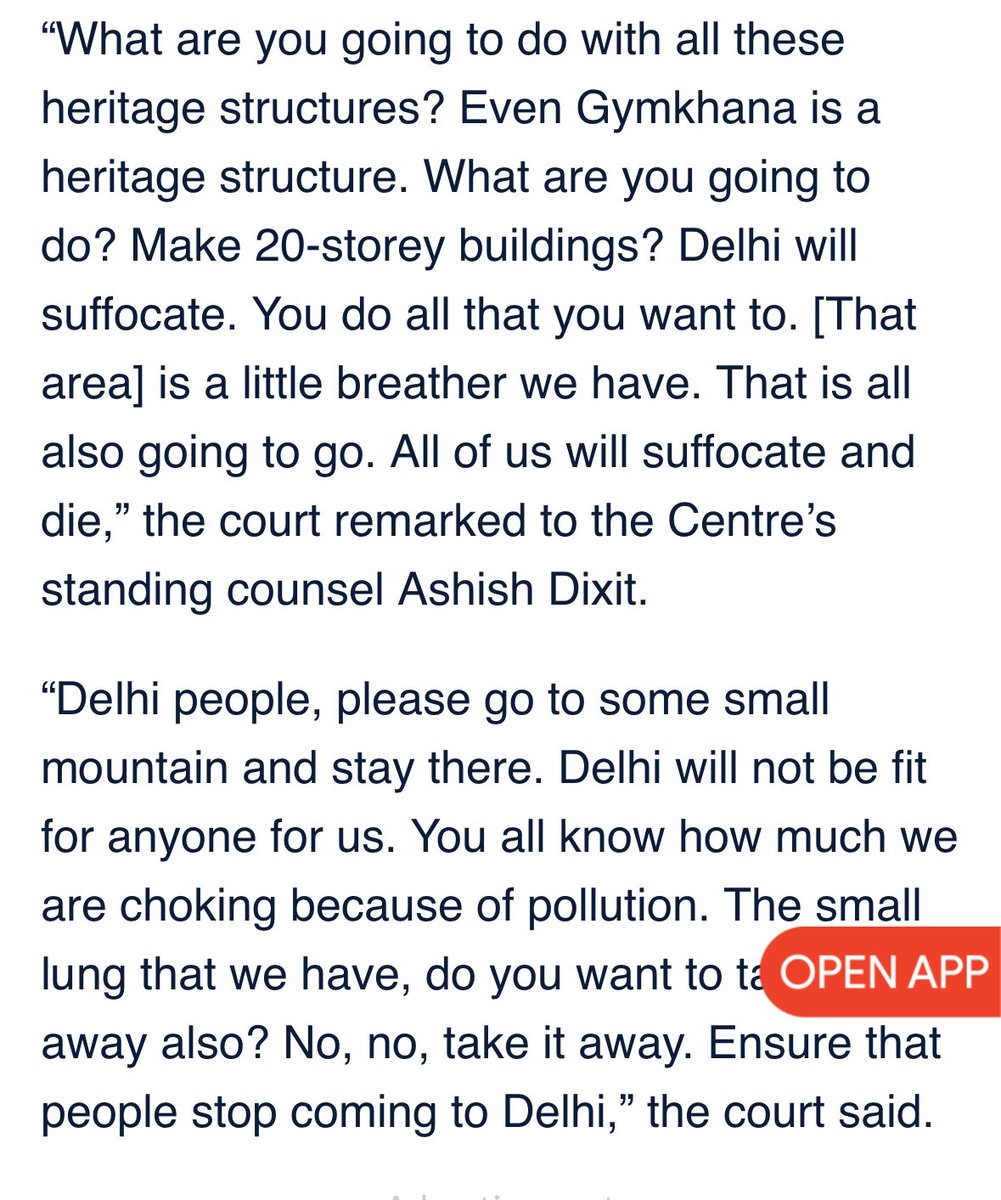 SovereignAR's tweet photo. HC to center on Gymkhana club eviction. 
MyLord, make it park there. Accessible to everyone. What do you mean delhi people? How many delhi people are even allowed there? You might be, you are rich and privileged; but not everyone. There is no we init. https://t.co/GXVit9p4he