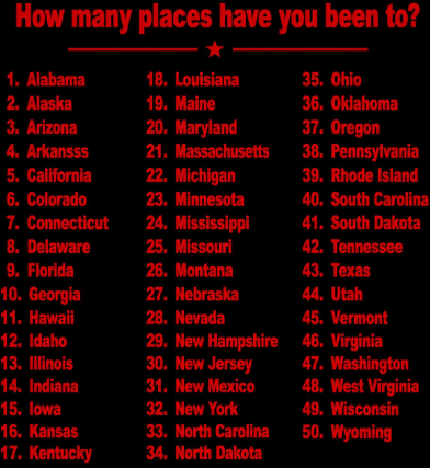 giannabarrry's tweet photo. I've been to 10 of them, how about you? https://t.co/X8Y52cJ97C