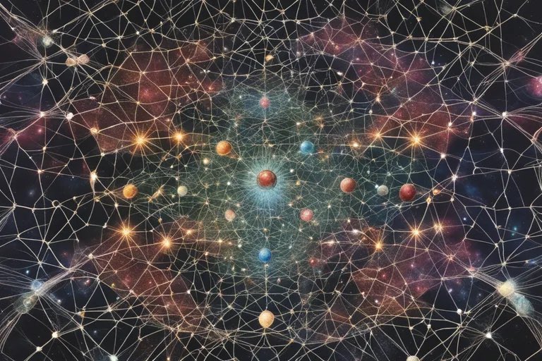 pcedias's tweet photo. Rede de Indra: Imagine uma rede infinita estendida por todo o cosmos. Em cada nó da rede existe uma joia perfeitamente polida. Cada joia reflete todas as outras joias da rede. E dentro de cada reflexo aparecem novamente todas as outras joias, refletindo-se infinitamente. https://t.co/EhLWtXfWWx