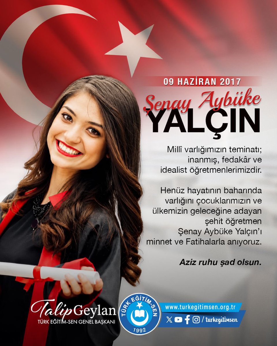 turkegitimsen's tweet photo. 9 Haziran 2017’de bölücü terör örgütü pkk tarafından şehit edilen meslektaşımız #AybükeYalçın’ı rahmet dualarla anıyoruz.
Cennet mekan ruhu şad olsun. https://t.co/Avo8JFd2M3
