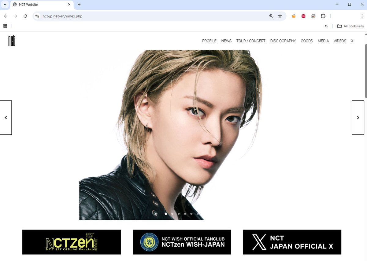 Toritorisan95's tweet photo. Today I opened the NCT-jp website for the 1st time in awhile &amp; YT's image was front &amp; center of the slideshow on the homepage😍
YT helping keep 127 name in Japn since their last official J-mini album Loveholic in 2021 &amp; Sunny Road used as the theme for his drama. Thank u, Yuta💚 https://t.co/pVWgf9qJ3p