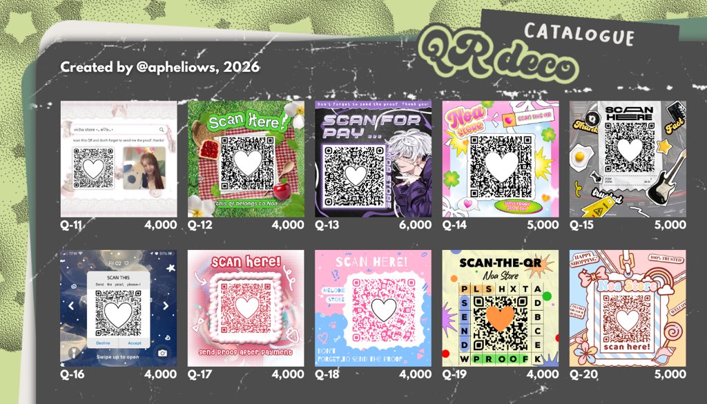 apheliows's tweet photo. ready 💥 qr deco &amp;&amp; watermark yang bisa selesai hari ini juga . . .❗️start from https://t.co/8QUPwcx3ej lhoOo 

💌 https://t.co/gOWvulsGYE

t. #zonauang #bealanja wm commis design https://t.co/cI2mAlXcA6