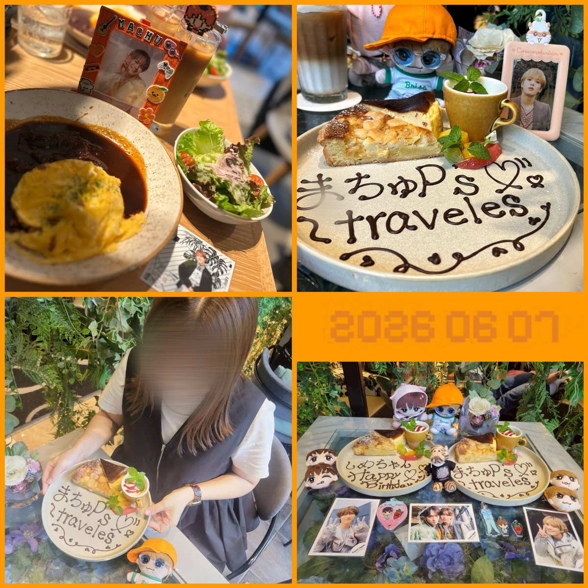 TJ__MachuPicchu's tweet photo. 少し早めのしめちゃんBirthday🎂と
's travelers 完走お祝い🍓🚀
エコパぶりの再会！🩷🧡
永遠に話尽きず、めちゃくちゃ笑った1日😂💓
ファミクラも行けて大満足🫶
カメラロール見たら100枚近く写真撮ってた！笑

プレート、頼んでたのと全然違う文で出てきてそれだけショックやった😭➡️ALT https://t.co/JO56SrU6V3
