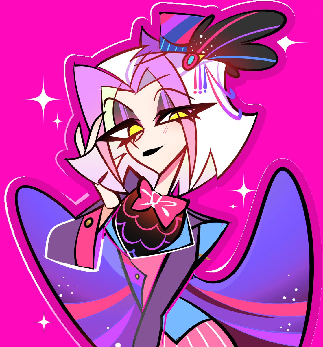 Sejuedaocuo's tweet photo. 1 or 2？🤔✨✨
＃HazbinHotel  
#HazbinHotelLute #HazbinHotelFanarts
#Hazbinhotelpridemonth #Pride https://t.co/tlAjQdSlS3