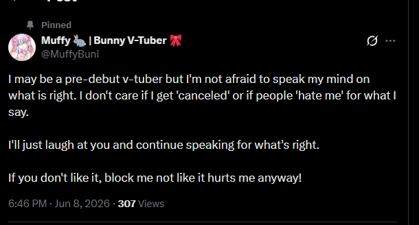 MadamSavvy's tweet photo. mm truly fascinating @MuffyBuni you were so desperate for attention and when you got it, quickly went running despite NOT being a vtuber- too poor to afford a model....you call yourself one. 

and worse? you are making it your personality to hate someone. all you have done is repeat "waaa transphobic racist loser!" while quickly hiding and blocking anyone who mocks you. dont like the returned attention? 

you should be thanking me for giving your worthless self a spotlight. if what you had to say was good, people would tell me off. but you don't. because youre just a typical antidepressant pill popping loser who claims to be "loving and tolerant" but your the hateful little cretin you claim others to be.