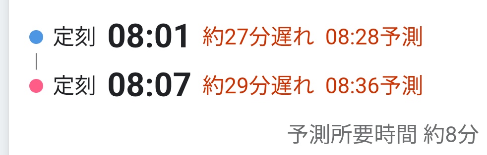 kirie1221's tweet photo. ヘイヘイ30分もバス待ってるぜ
当然遅刻だぜヘイヘイ

青丸が発車予定時刻
ピンク丸が到着予定時刻です😌ｽﾝ… https://t.co/kWXAa1D9HB