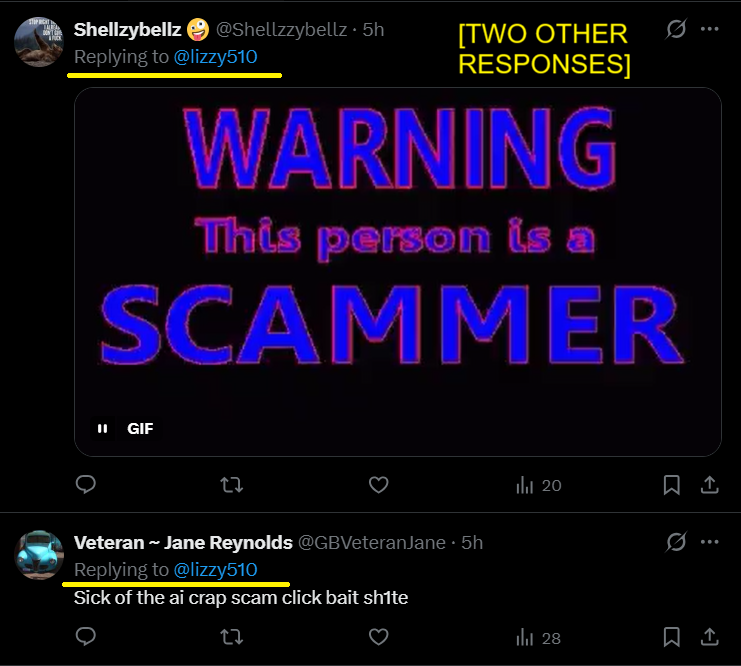 PCSoblahdeehell's tweet photo. @colder_sarcasm 3 explanations. Descending order of likelihood.

1) Fake-name Russian bot/trolls flexing AI muscles 

2) Fartage bots distracting from the real questions &amp; answers around Farage (as you suggested)

3) Fartage foes (Lowe's lot? Musk?) ridiculing Fartage.

Common factor 1-3: TRASH. https://t.co/56spWubzD2