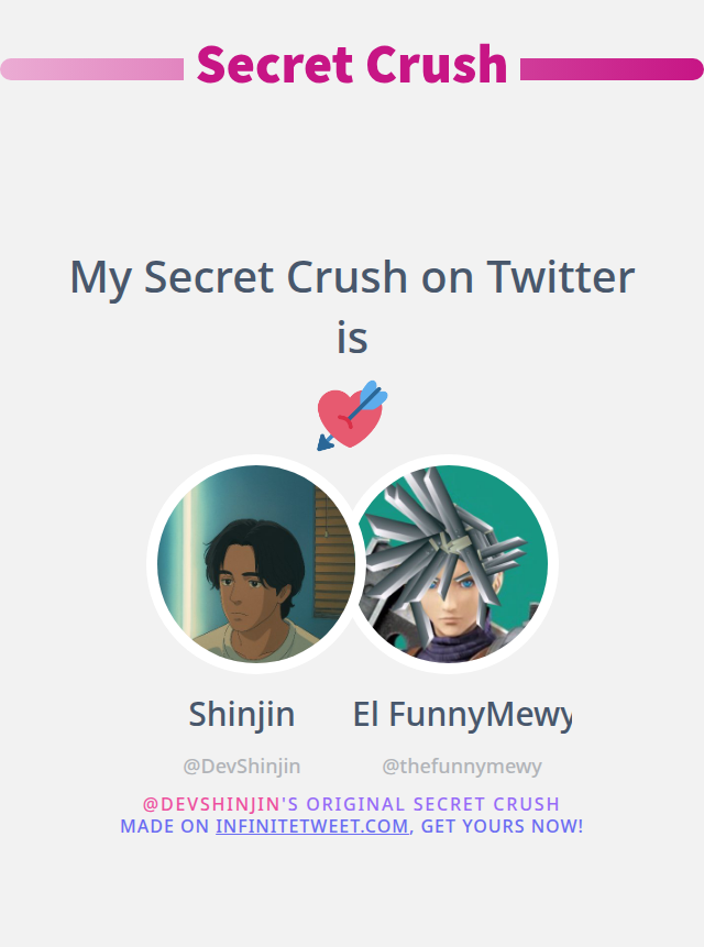 DevShinjin's tweet photo. My Secret Crush on Twitter is @thefunnymewy

➡️ https://t.co/lkLTV3zNZr https://t.co/DjSnPzw8Kn