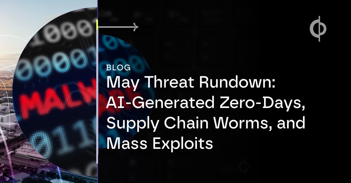 RubrikZeroLabs's tweet photo. The May Threat Rundown from @rubrikInc Zero Labs details the first-known case of an AI-generated zero-day exploit discovered in the wild, more data theft by the ShinyHunters group, a massive supply chain compromise, and more: https://t.co/2o6PByD2qG https://t.co/MNiQPgX8f8