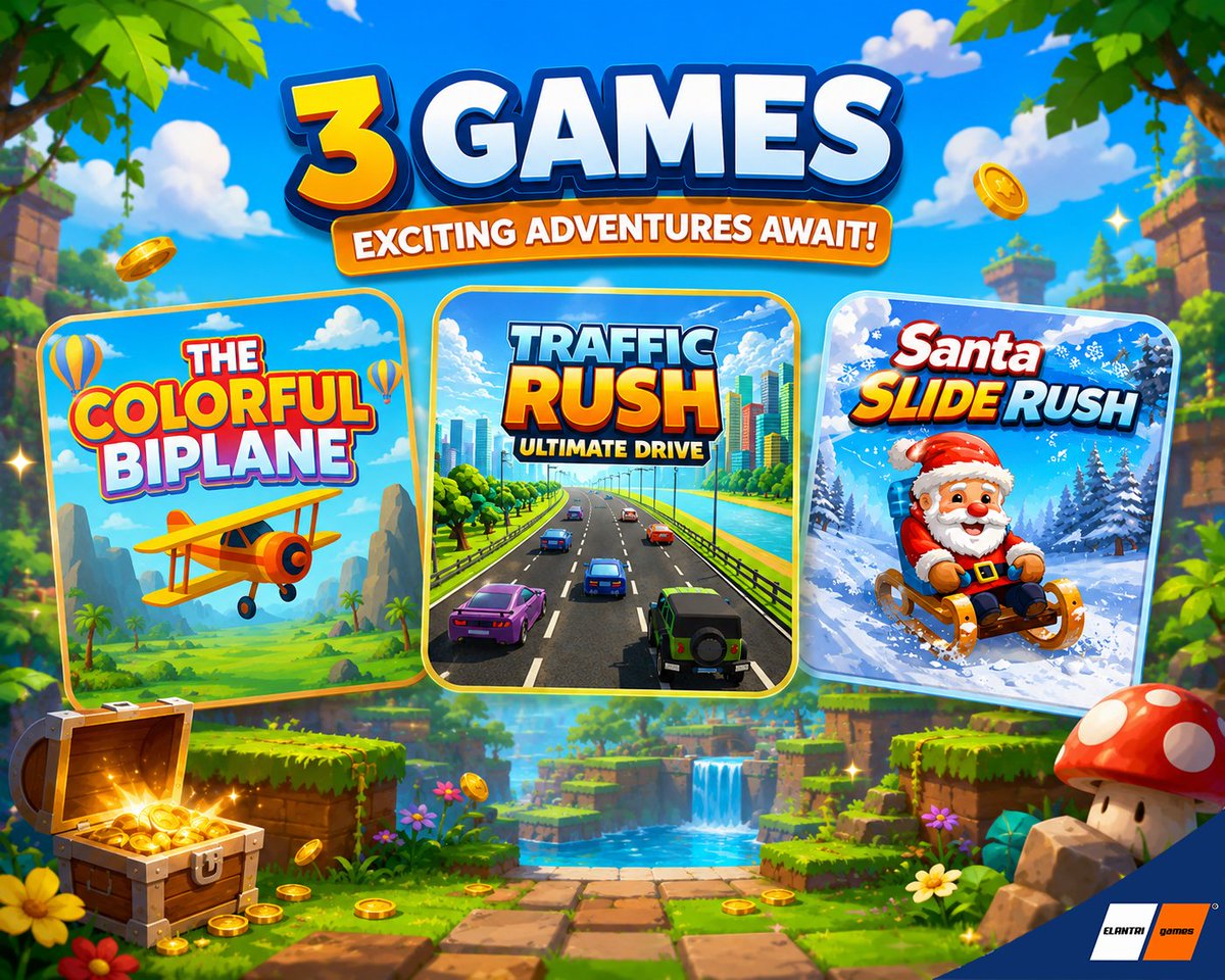 ELANTRIgames's tweet photo. 🎉 NEW GIVEAWAY ALERT 🎉

A new week means a new opportunity to win !

Now's your chance to experience one of our latest game releases absolutely FREE!

🏆 Available Rewards :

🎮 [ Traffic Rush: Ultimate Drive ] 
🎮 [ Santa Slide Rush ]
🎮 [ The Colorful Biplane ]

🚀 Steps to enter :  

1️⃣ Follow @ELANTRIgames 
2️⃣ Like ❤️ this post
3️⃣ Retweet 🔁

#TrafficRush #PlayStation #IndieGame #GameDev #WishlistNow #Giveaway #PS4 #PS5Pro